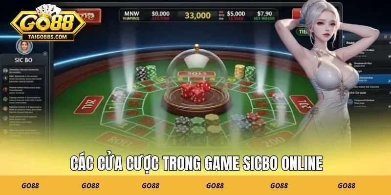 Các cửa cược trong game sicbo online