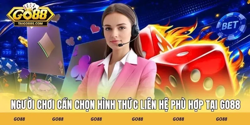 Người chơi cần chọn hình thức liên hệ phù hợp tại GO88